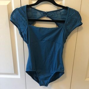 Teal Bloch Open-Back Leotard